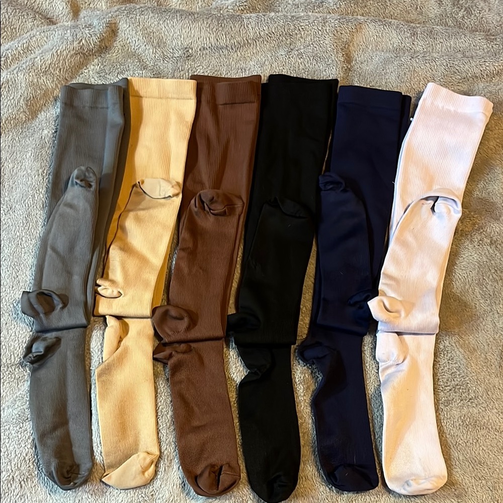 6 pairs Assorted Color Women's Hosiery Compression Socks